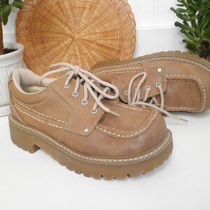 Vintage Y2K Lower East Side Brown Chunky Vegan Leather Bratz Shoes 7.5